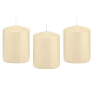 Trend Candles Cilinderkaars/stompkaars - 12x - cremewit - 6 x 8 cm - 29 branduren -