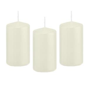 Trend Candles Cilinderkaars/stompkaars - 12x - ivoorwit - 5 x 10 cm - 23 branduren -