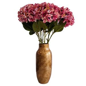 DK Design Kunstbloemen boeket Hortensias - 8 stelen - fuchsia roze - 109 cm - Kunst zijdebloemen -