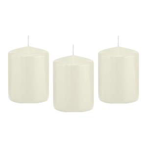 Trend Candles Cilinderkaars/stompkaars - 12x - ivoorwit - 6 x 8 cm - 29 branduren -