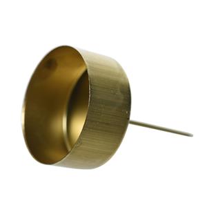 Decoris Kerststukjes theelichthouders - 4x st - goud - D4,2 x L7,5 cm - ijzer - kaarsenhouders -