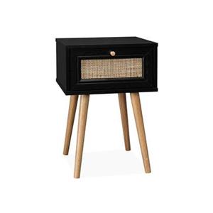 Sweeek  Nachtkastje met hout- en rietmotief, 1 lade