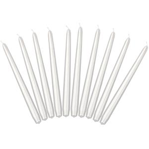 Merkloos 40x stuks Dinerkaarsen parel wit 24 cm -