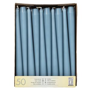 Conpax Candles Dinerkaarsen - Mega pack - 50x st - ijsblauw - 25 cm - Gotisch - kandelaarkaarsen -