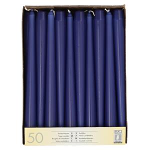 Conpax Candles Dinerkaarsen/kandelaarkaarsen - 50x stuks - Blauw - Gotisch- 25 cm - Tafel decoratie kaarsen -