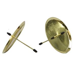 Merkloos 12x stuks kerststukje kaarsenhouders/theelichthouders prikkers goud 6 cm -