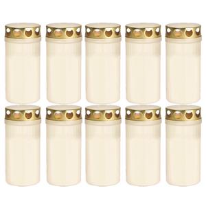 Trend Candles 10x Witte grafkaarsen/gedenklichten met deksel 2 dagen -