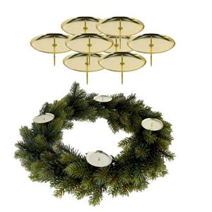 Cepewa 8x stuks theelichthouders instekers goud voor een kerststukje 6 cm -