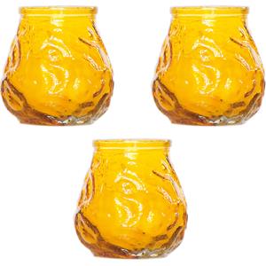Cosy & Trendy 10x Gele mini lowboy tafelkaarsen 7 cm 17 branduren -