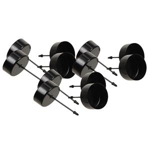 Othmar Decorations Theelichthouders instekers - 12x stuks - zwart - 5 cm - metaal - voor in kerststukje -