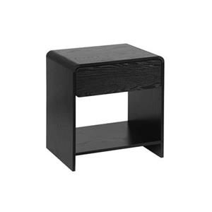 Sweeek  Rond nachtkastje in houtdecor, 1 lade en 1 plank