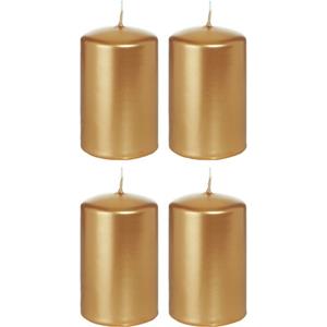Trend Candles Cilinderkaarsen/stompkaarsen - set 16x - goud - 5 x 8 cm - 18 branduren -