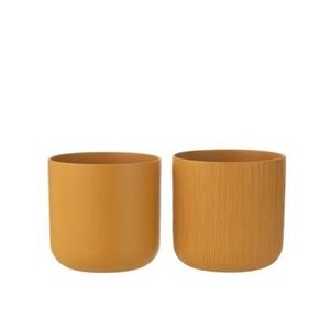 J-Line bloempot Gen - keramiek - oker - XL - 2 stuks - Ø 20.5 cm