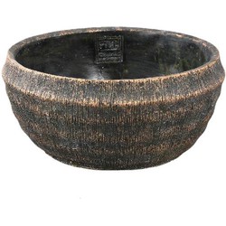 PTMD Bloempot Sary - 25x25x12 cm - Cement - Zwart