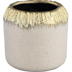 PTMD Bloempot Coira - 15x15x15 cm - Keramiek - Goud