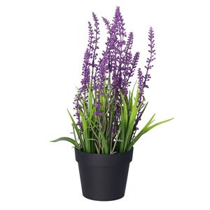 Everlands Lavendel kunstplant in pot - licht paars - D15 x H30 cm -