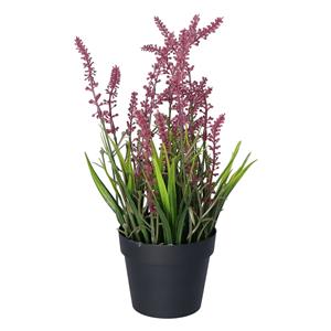 Everlands Lavendel kunstplant in pot - fuchsia paars - D15 x H30 cm -