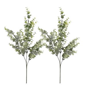 Merkloos Kunstplant Eucalyptus - 2x - groen - takken - 68 cm -
