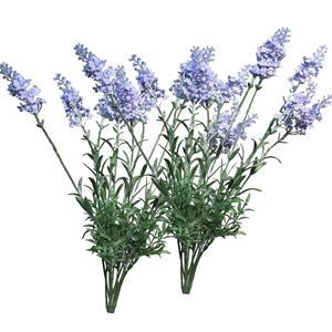 Bellatio Design kunstbloem bos Lavendel/Lavendula - 2x - cm - blauw - kunst zijdebloem -