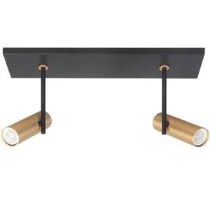 Highlight Spot Trend Zwart Goud Mini GU-10 Ø 35mm 2 Lichts Balk