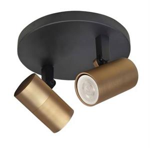 Highlight Spot Piccolo Zwart-Goud GU10 mini 35mm 2-Lichts Ø 15cm