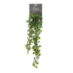 Louis Maes kunstplant met blaadjes hangplant Klimop/hedera - groen/wit - 70 cm -
