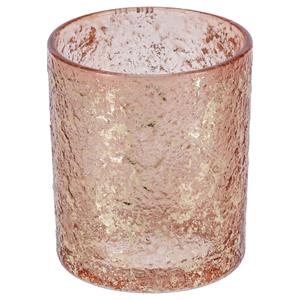 Theelichthouder Drena; 7x8 cm (ØxH); bruin/goud; 2 stuk / verpakking