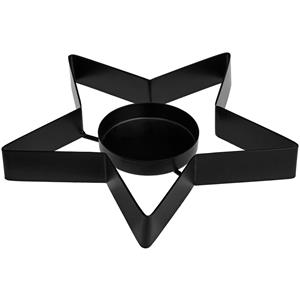 Theelichthouder Aleesha; 18.5x19 cm (ØxH); zwart; stervormig; 2 stuk / verpakking
