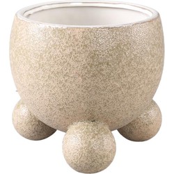 PTMD Malinda Yellow ceramic pot round shape round legXL