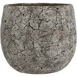 Mica Decorations thomas ronde bloempot gebroken wit|grijs - 20x24