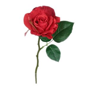 Mica Decorations Kunstbloem roos Emy - rood - 31 cm - kunststof - decoratie bloemen -