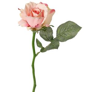 TopArt Kunstbloem - roos Alice - de luxe - roze - 30 cm - kunststof steel - decoratie -