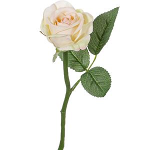 TopArt Kunstbloem roos Nina - creme wit - 27 cm - kunststof steel - decoratie bloemen -