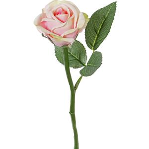 TopArt Kunstbloem roos Nina - lichtroze - 27 cm - kunststof steel - decoratie bloemen -
