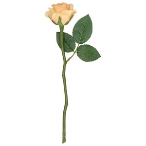 TopArt Kunstbloem roos Nina - perzik kleur - 27 cm - kunststof steel - decoratie bloemen -