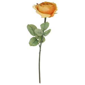 TopArt Kunstbloem roos Diana - oranje - cm - kunststof steel - decoratie bloemen -