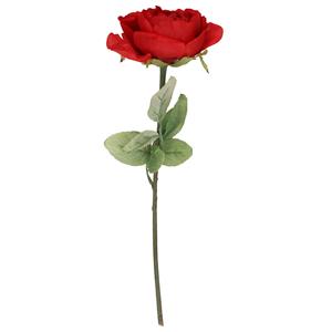 TopArt Kunstbloem roos Diana - rood - cm - kunststof steel - decoratie bloemen -