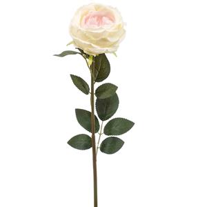 Emerald Kunstbloem roos Joelle - creme wit - 65 cm - decoratie bloemen -