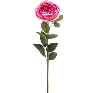 Emerald Kunstbloem roos Joelle - fuchsia - 65 cm - decoratie bloemen -