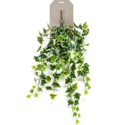 Emerald kunstplant/hangplant - Klimop/hedera - groen/wit - 70 cm lang -