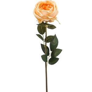 Emerald Kunstbloem roos Joelle - pastel oranje - 65 cm - decoratie bloemen -