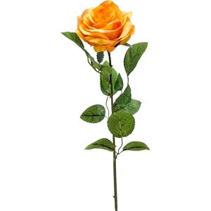 Emerald Kunstbloem roos Marleen - geel - 63 cm - decoratie bloemen -