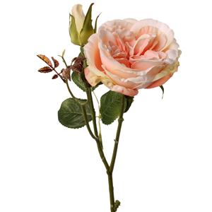 TopArt Kunstbloem roos Little Joy - roze - cm - kunststof steel - decoratie bloemen -
