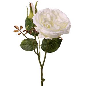 TopArt Kunstbloem roos Little Joy - wit - cm - kunststof steel - decoratie bloemen -