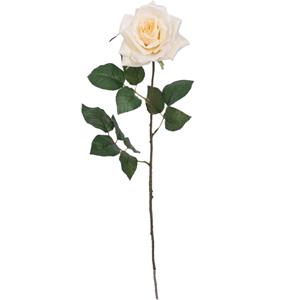 Mica Decorations Kunstbloem roos Emily - creme - 66 cm - kunststof steel - decoratie bloemen -