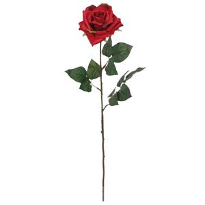 Mica Decorations Kunstbloem roos Emily - rood - 66 cm - kunststof steel - decoratie bloemen -