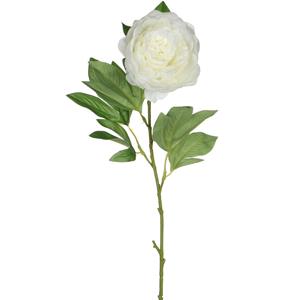 Mica Decorations Kunstbloem pioenroos - Creme - 76 cm - polyester - decoratie bloemen -