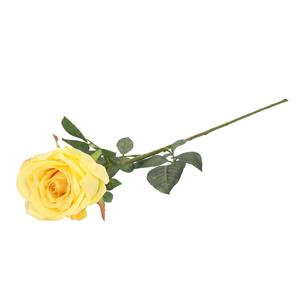 TopArt Kunstbloem roos Nova - lichtgeel - 75 cm - kunststof steel - decoratie bloemen -