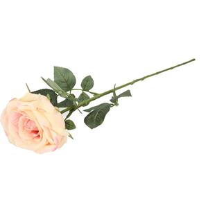 TopArt Kunstbloem roos Nova - lichtroze - 75 cm - kunststof steel - decoratie bloemen -