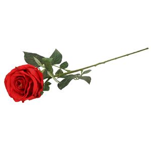 TopArt Kunstbloem roos Nova - rood - 75 cm - kunststof steel - decoratie bloemen -